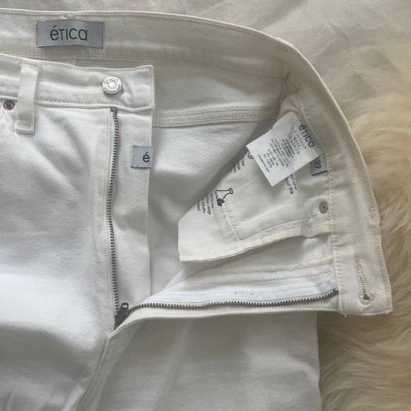 High Rise, Straight Leg, White Jeans (Ética) - Picture 3 of 5